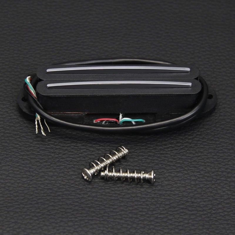 FLEOR Hot Dual Rail Humbucker Single-Coil-Sized Guitar Humbucker Pickup(9-10K), Black - Image 3